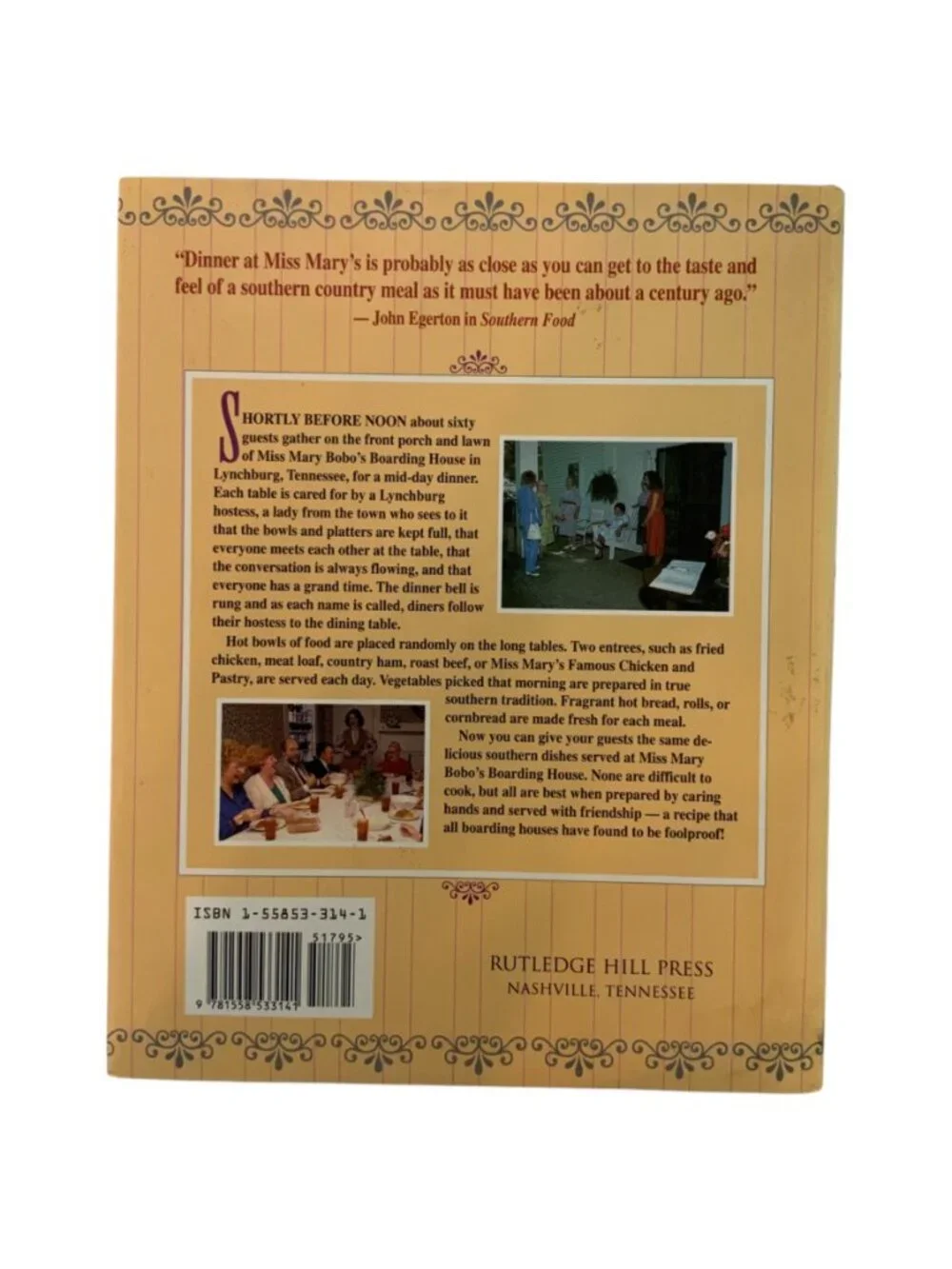 Miss Mary Bobos Boarding House Cookbook by Pat Mitchamore Rutledge Hill 1994